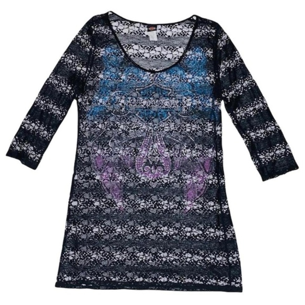 Harley Davidson Vintage Y2K Lace Shirt